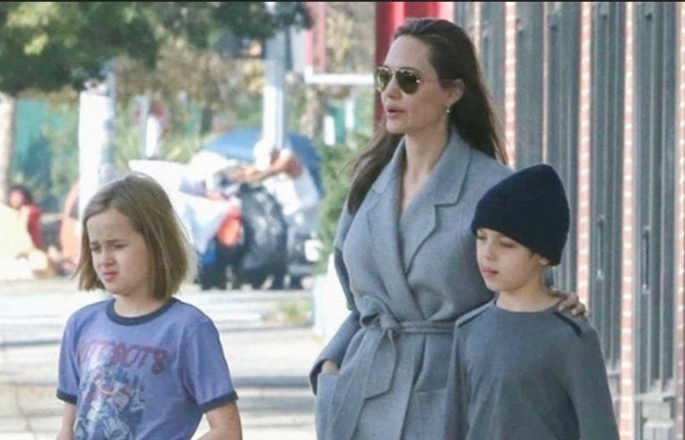 Angelina Jolie shopping with Vivienne and Knox